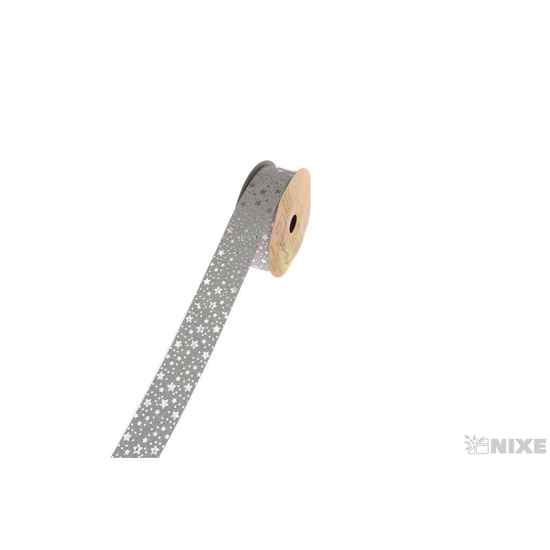 STUHA BROKÁT HVĚZDA 3cmx25yd*STŘÍBRNÁ