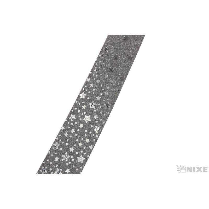 STUHA BROKÁT HVĚZDA 3cmx25yd*STŘÍBRNÁ