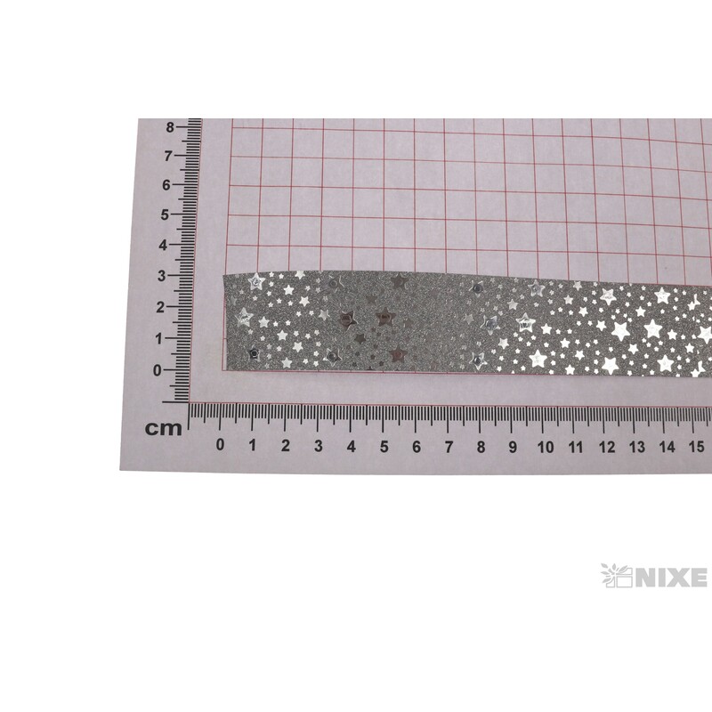 STUHA BROKÁT HVĚZDA 3cmx25yd*STŘÍBRNÁ