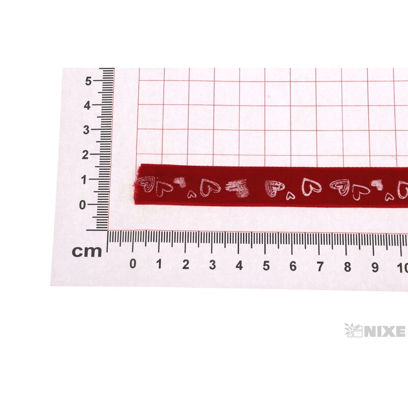 STUHA SAMET SRDCE 15mmx10yd*ČERVENÁ