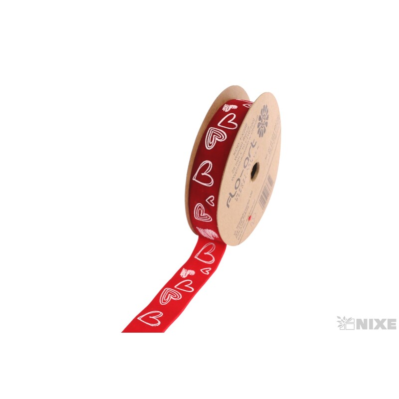 STUHA SAMET SRDCE 25mmx10yd*ČERVENÁ