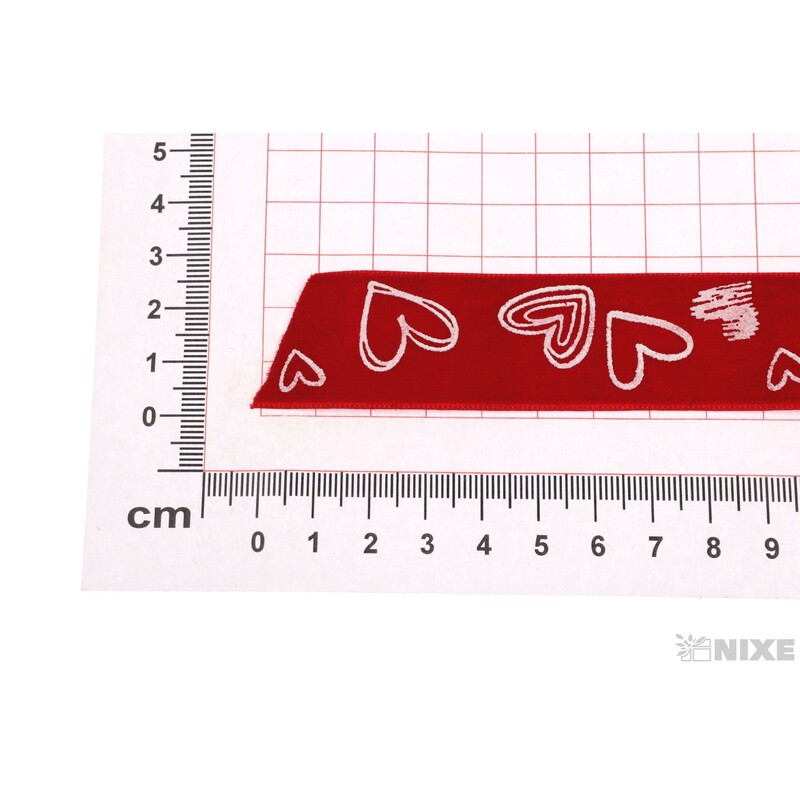 STUHA SAMET SRDCE 25mmx10yd*ČERVENÁ