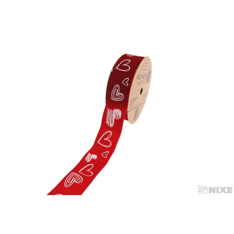 STUHA SAMET SRDCE 40mmx10yd*ČERVENÁ