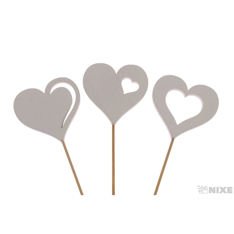 ZÁPICH D SRDCE 5x25cm 6ks*BÍLÁ