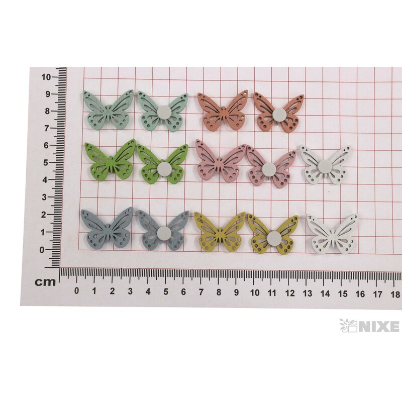 MOTÝL NALEP. 3cm 24ks*MIX BAREV