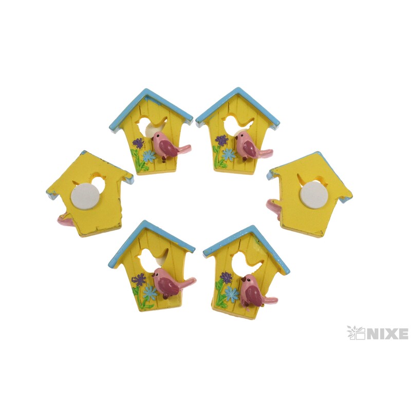 BUDKA NALEP. 2,5x3cm 6ks*MIX BAREV