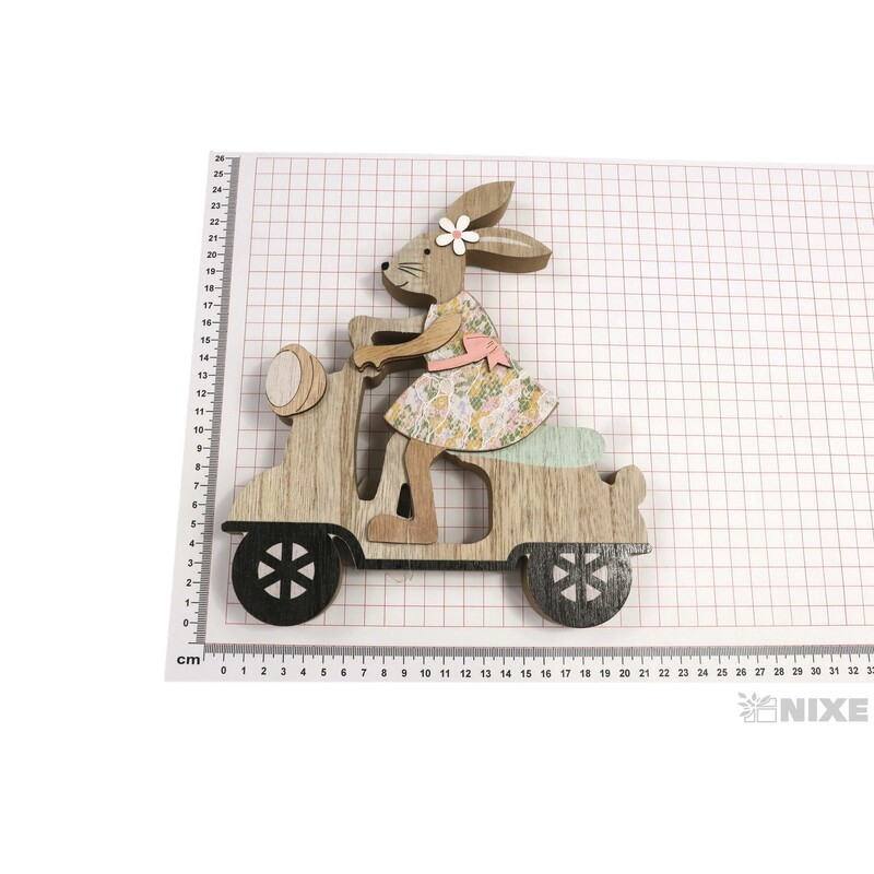 ZAJÍC NA MOPEDU 21x24cm*MIX BAREV