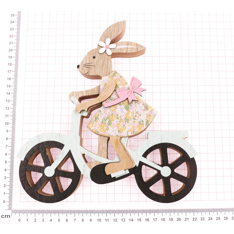 ZAJÍC NA KOLE 22x22cm*MIX BAREV