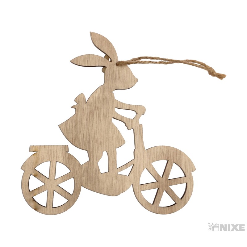 ZÁVĚS ZAJÍC NA KOLE 17x18cm*MIX BAREV