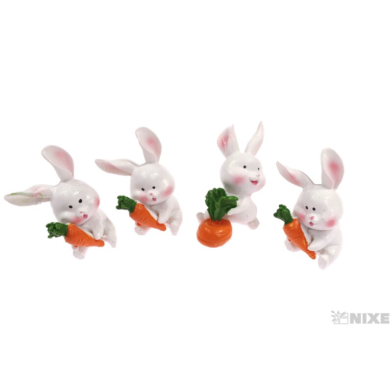 ZAJÍC 2x4,5cm 4ks*MIX BAREV
