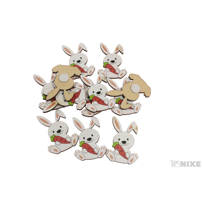 ZAJÍC NALEP. 3x4,5cm 12ks*MIX BAREV