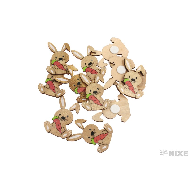 ZAJÍC NALEP. 3x4,5cm 12ks*MIX BAREV