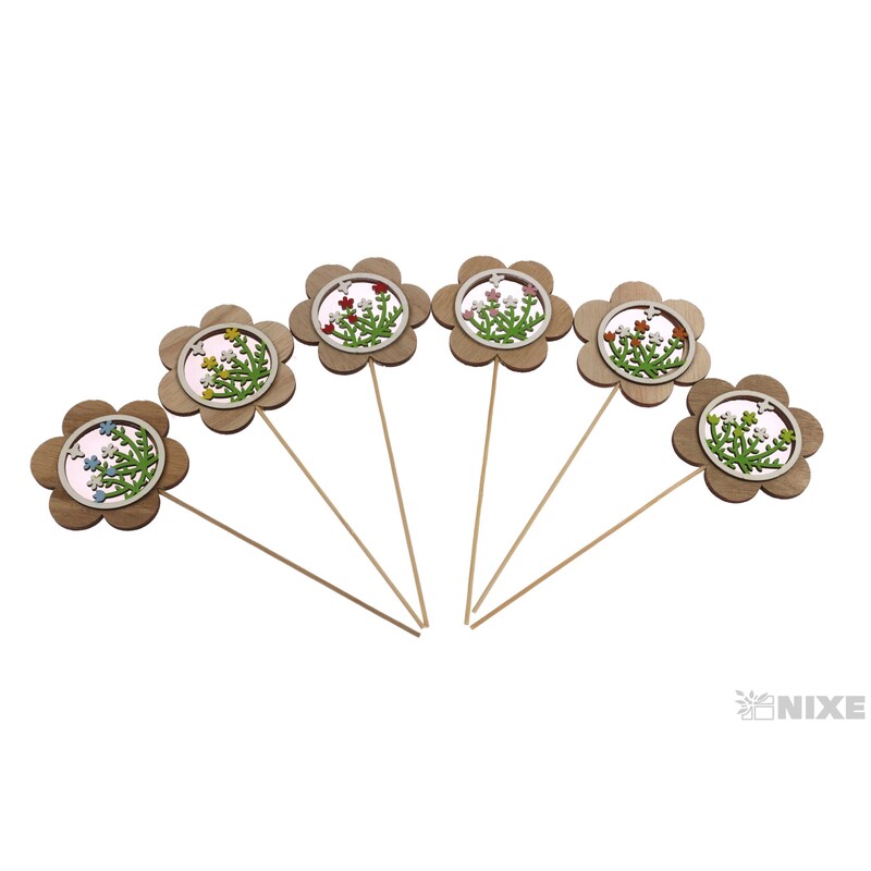 ZÁPICH KVÍTEK 8x22cm 6ks*MIX BAREV