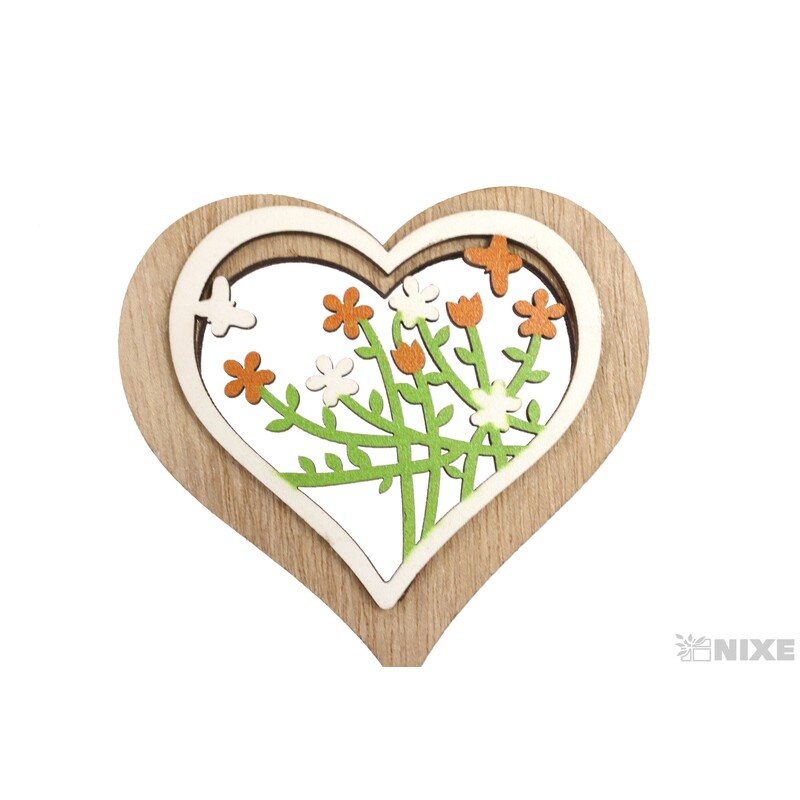 ZÁPICH SRDCE 8x8x22cm 6ks*MIX BAREV