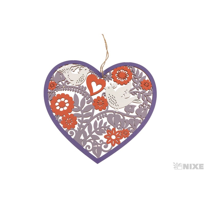 ZÁVĚS SRDCE 20x21cm*MIX BAREV