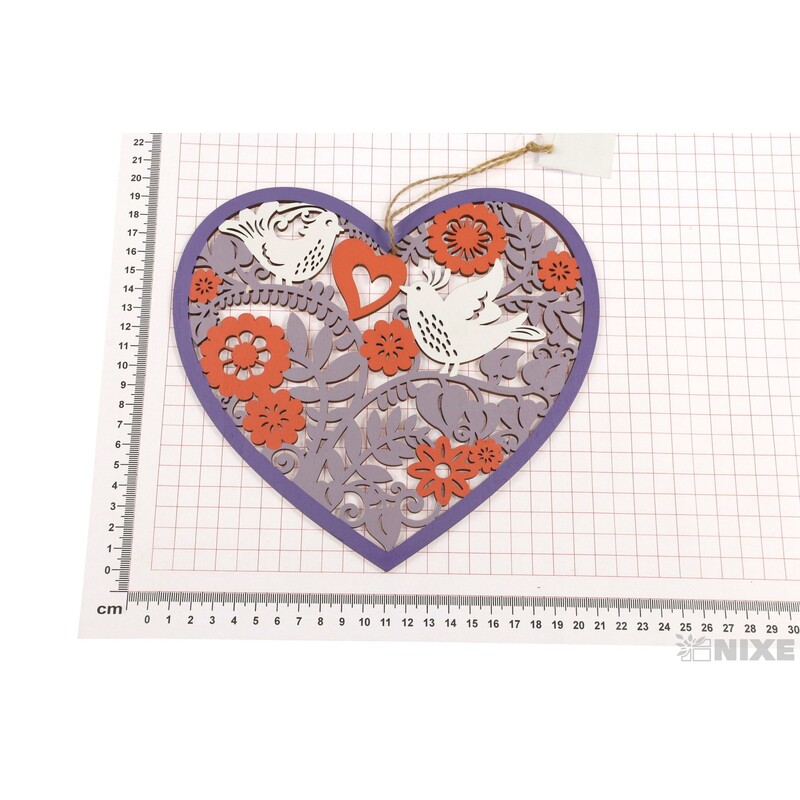 ZÁVĚS SRDCE 20x21cm*MIX BAREV