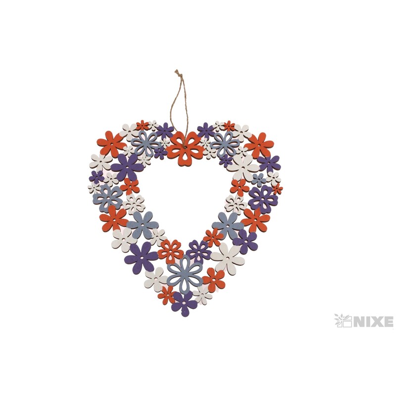 ZÁVĚS SRDCE 20x21cm*MIX BAREV