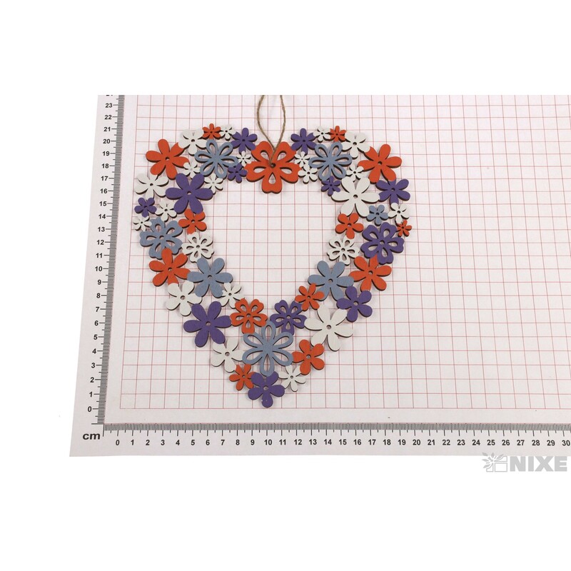 ZÁVĚS SRDCE 20x21cm*MIX BAREV