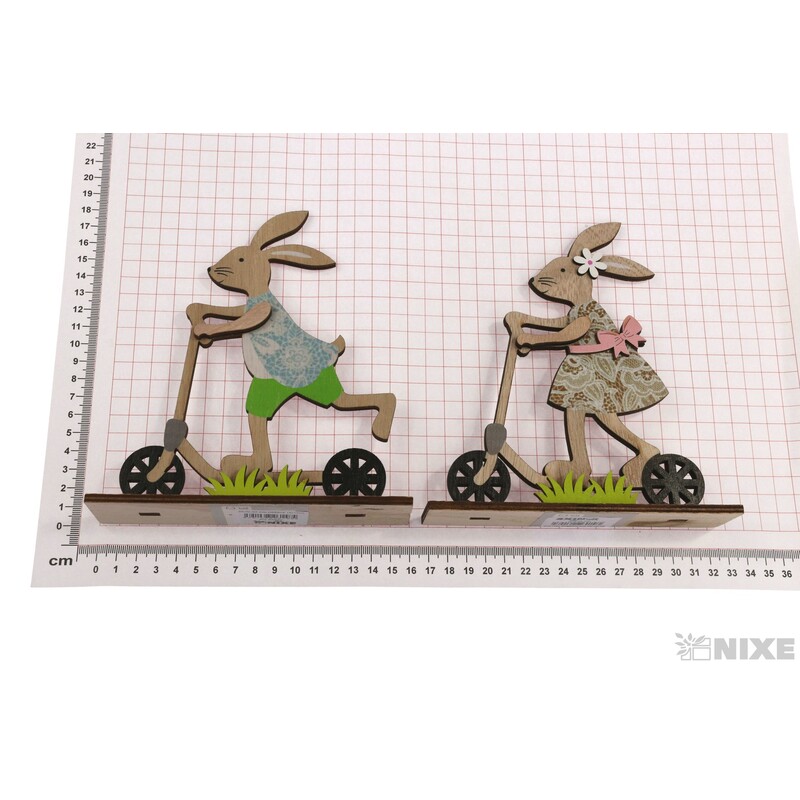 ZAJÍC NA KOLOBĚŽCE 16x17cm*MIX BAREV