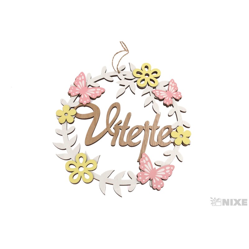 ZÁVĚS VÍTEJTE 23cm*MIX BAREV