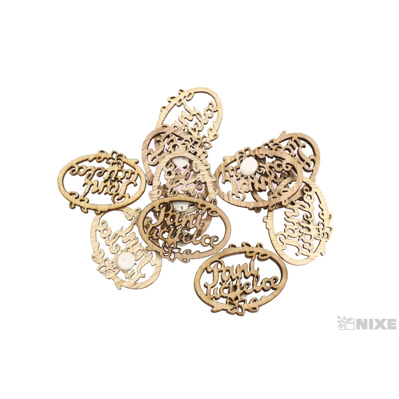 OVÁL NALEP. UČITELKA 3,5cm 10ks*PŘÍRODNÍ