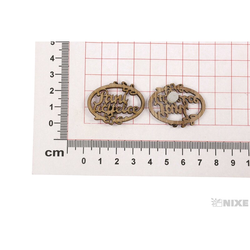 OVÁL NALEP. UČITELKA 3,5cm 10ks*PŘÍRODNÍ