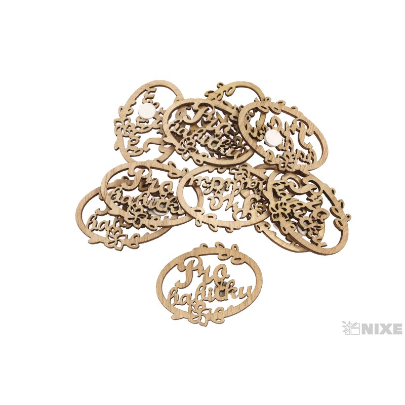 OVÁL NALEP. BABIČKA 3,5cm 10ks*PŘÍRODNÍ