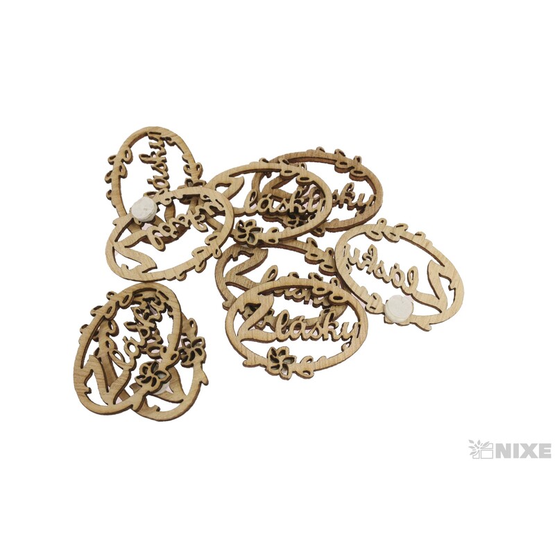 OVÁL NALEP. LÁSKA 3,5cm 10ks*PŘÍRODNÍ