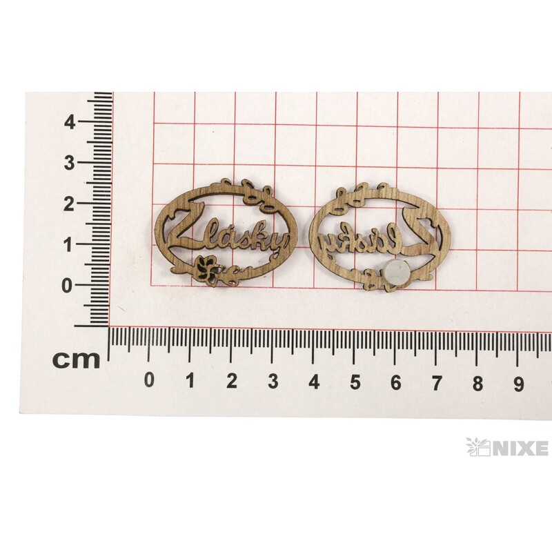 OVÁL NALEP. LÁSKA 3,5cm 10ks*PŘÍRODNÍ