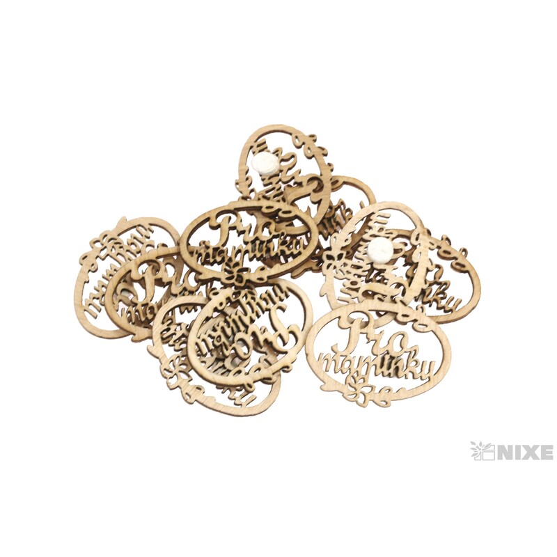 OVÁL NALEP. MAMINKA 3,5cm 10ks*PŘÍRODNÍ