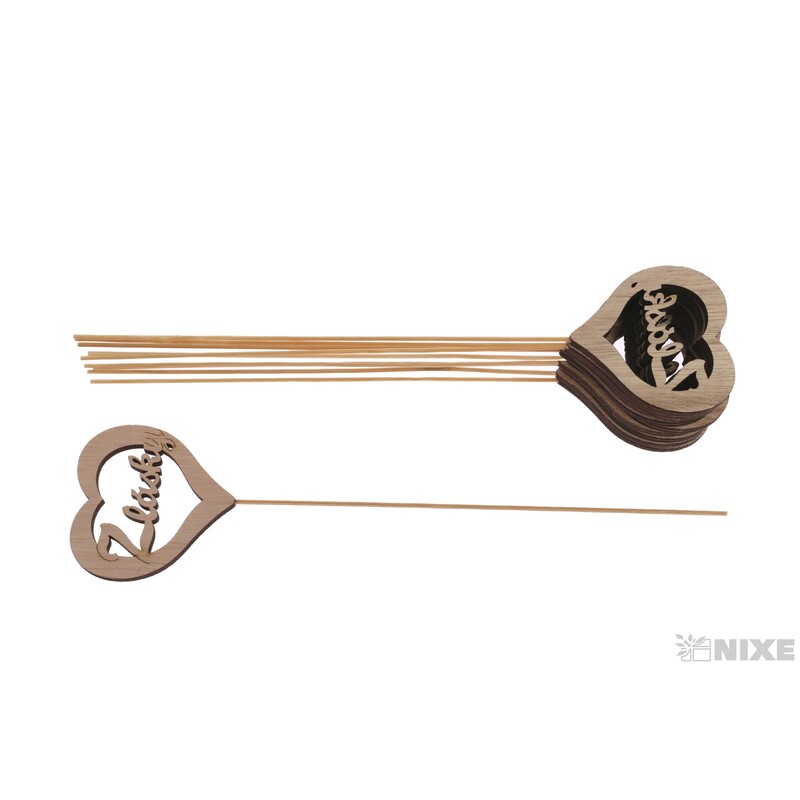 ZÁPICH SRDCE LÁSKA 6,5x25cm 10ks*PŘÍRODNÍ