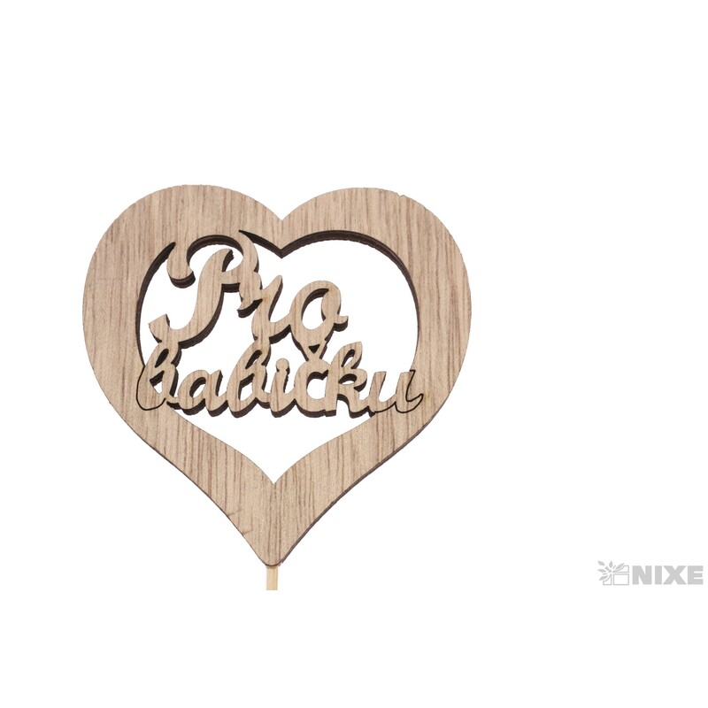 ZÁPICH SRDCE BABIČKA 6,5x25cm 10ks*PŘÍRODNÍ