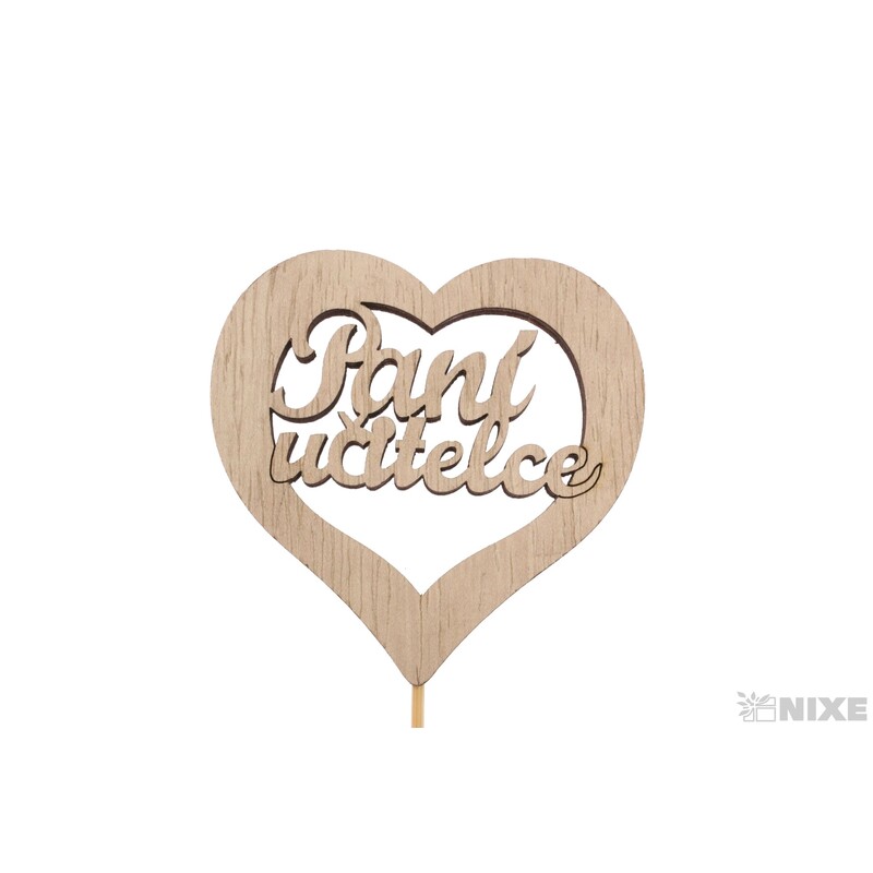 ZÁPICH SRDCE UČITELKA 6,5x25cm 10ks*PŘÍRODNÍ