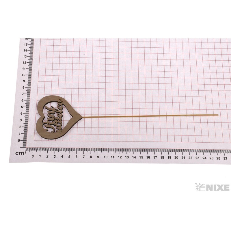 ZÁPICH SRDCE UČITELKA 6,5x25cm 10ks*PŘÍRODNÍ