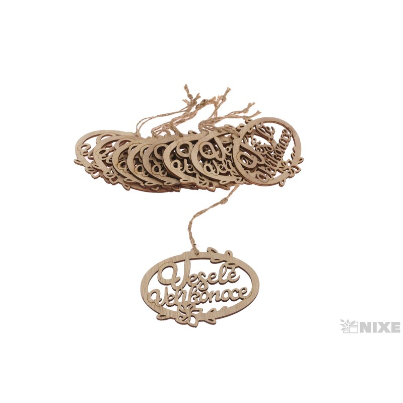 ZÁVĚS D VELIKONOCE 9,5cm 10ks*PŘÍRODNÍ