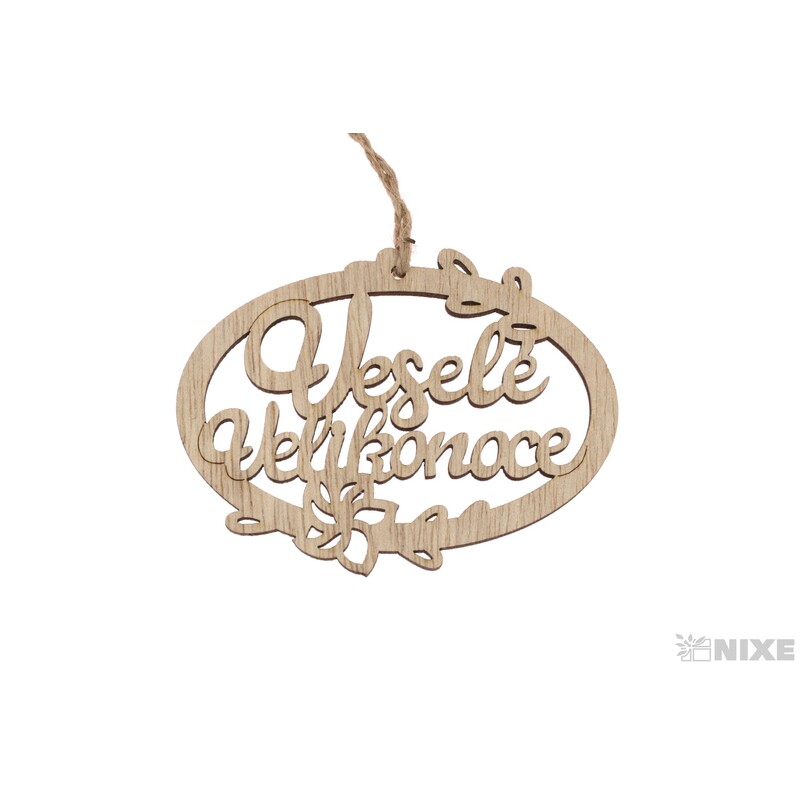 ZÁVĚS D VELIKONOCE 9,5cm 10ks*PŘÍRODNÍ