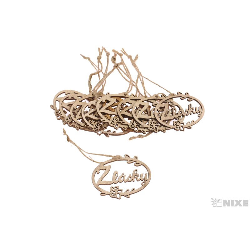 ZÁVĚS D Z LÁSKY 6,5cm 10ks*PŘÍRODNÍ