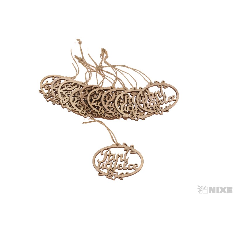 ZÁVĚS D UČITELKA 6,5cm 10ks*PŘÍRODNÍ