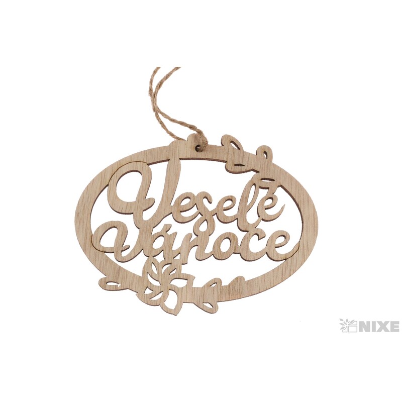 ZÁVĚS D VÁNOCE 9,5cm 10ks*PŘÍRODNÍ