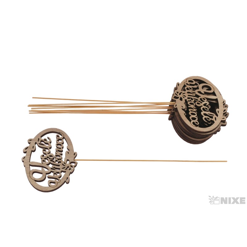 ZÁPICH OVÁL D VELIKONOCE 9,5x25cm 10ks*PŘÍRODNÍ