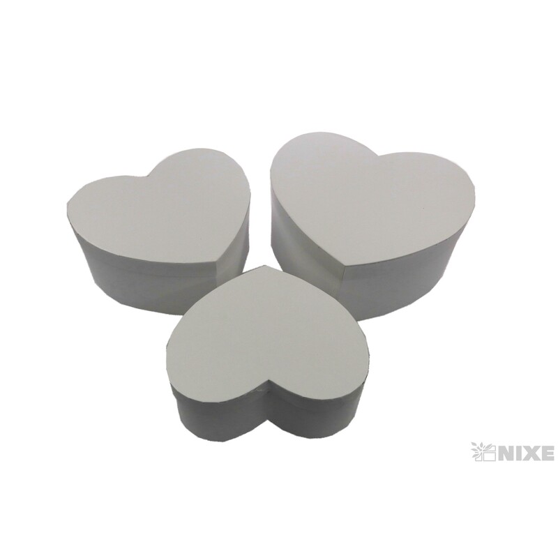 SRDCE BOX 3ks 31x27x13cm 27x23x11 23x20x10*BÍLÁ