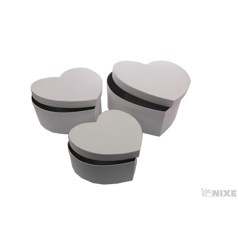 SRDCE BOX 3ks 31x27x13cm 27x23x11 23x20x10*BÍLÁ