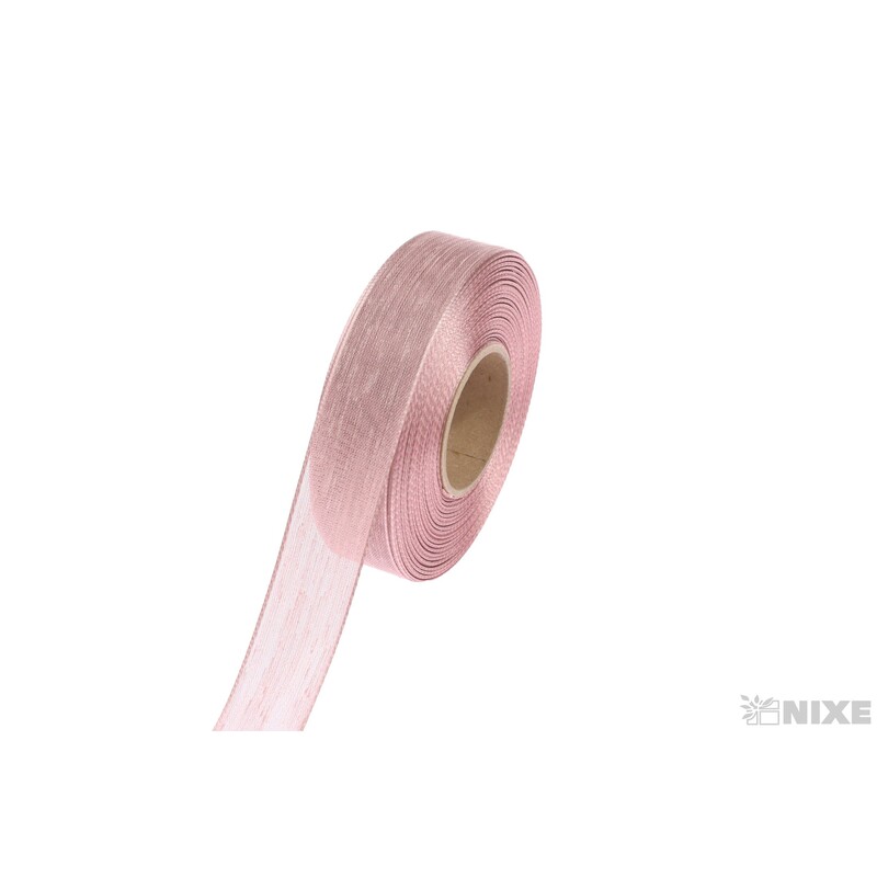 PLÁTNOVÁ STUHA EFEKT 25mmx25m*STARORŮŽOVÁ 108607