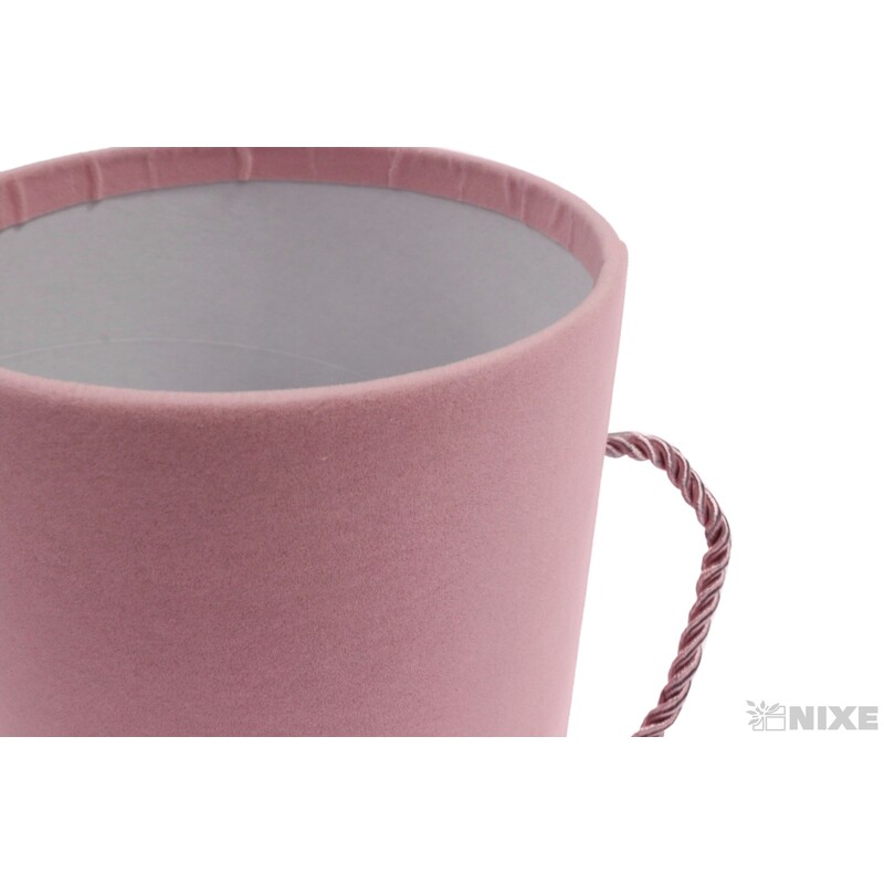 KVĚTINOVÝ BOX VELVET 12,5x17cm*RŮŽOVÁ