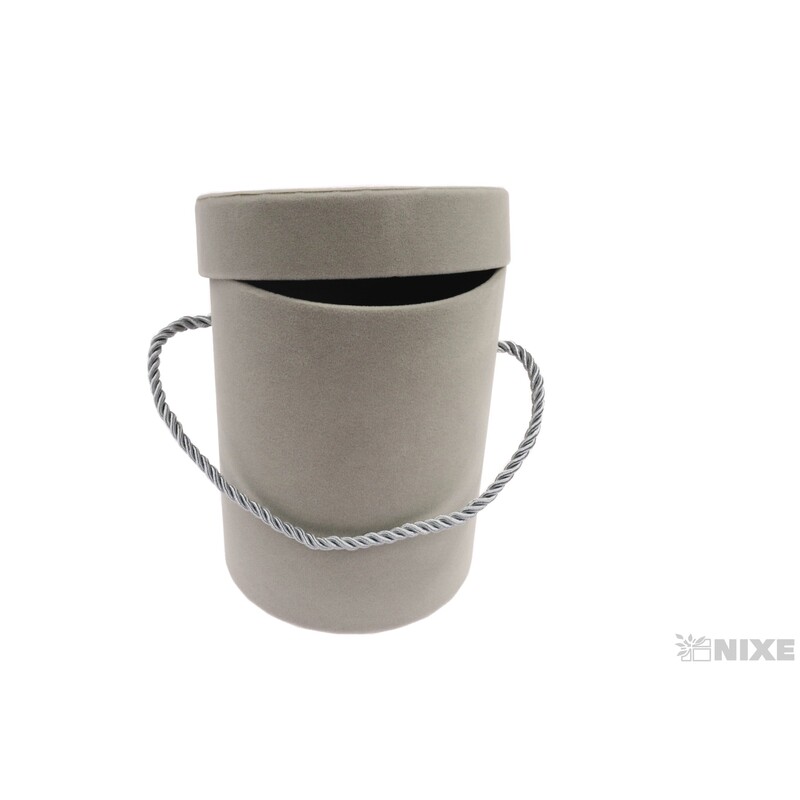 KVĚTINOVÝ BOX VELVET 12,5x17cm*ŠEDÁ