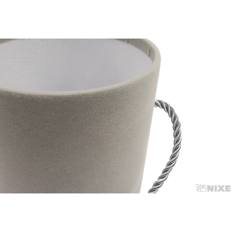 KVĚTINOVÝ BOX VELVET 12,5x17cm*ŠEDÁ