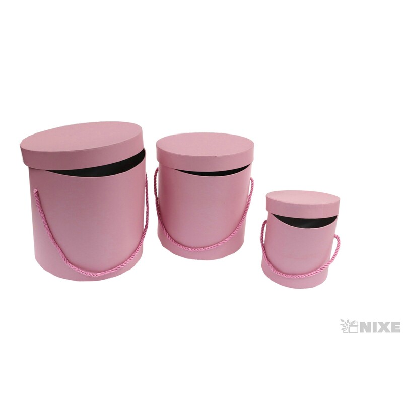 KVĚTINOVÝ BOX 19x20cm 16,5x17,5 12X12,5*RŮŽOVÁ