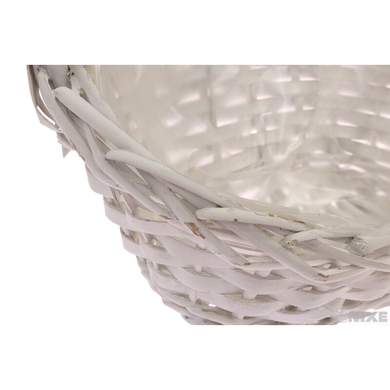 KOŠ PROUTĚNÝ 22x19x35cm*BÍLÁ