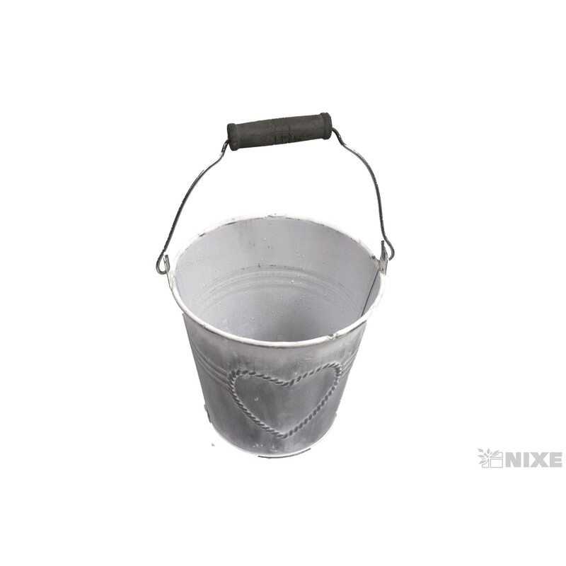 PLECHOVÝ KBELÍK 12,5x12cm*ŠEDÁ