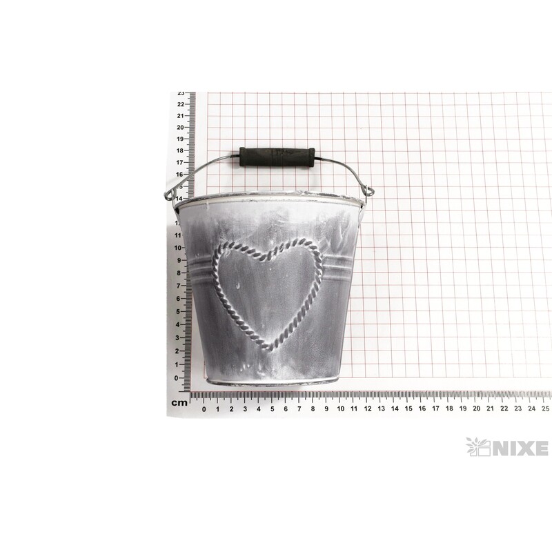 PLECHOVÝ KBELÍK 12,5x12cm*ŠEDÁ